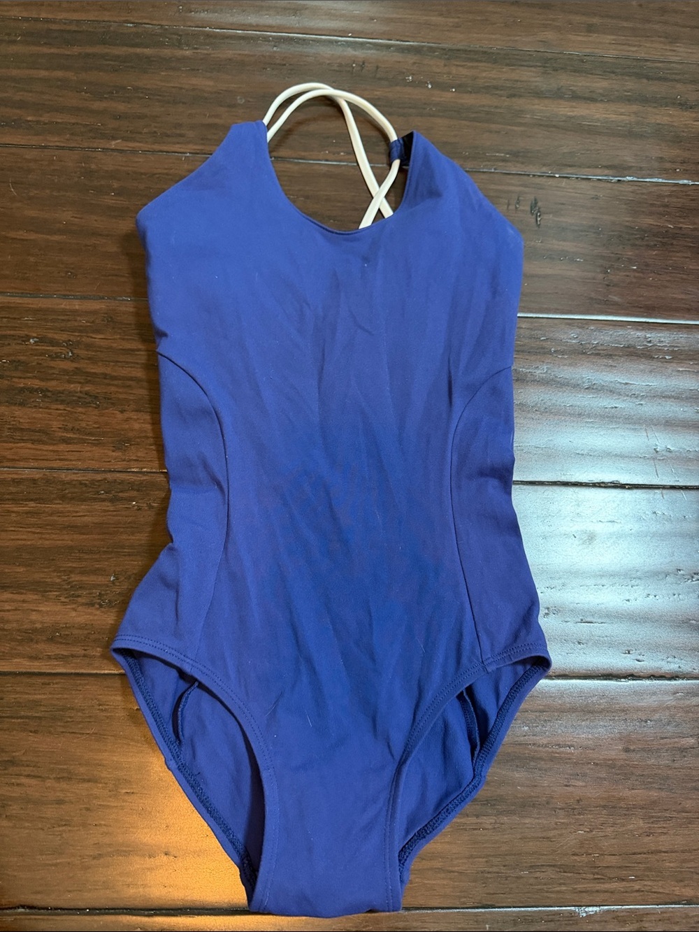 Jo+Jax Royal Blue One-Piece Leotard w Strappy back  & Shelf Bra Girls L 12-14